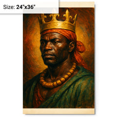 Benkos Biohó maroon king portrait metal print on a plain backdrop in size 24"x36".