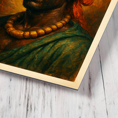 Benkos Biohó maroon king portrait metal print mockup