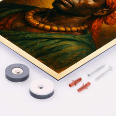 Benkos Biohó maroon king portrait metal print mockup