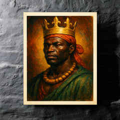 Benkos Biohó maroon king portrait metal print mockup