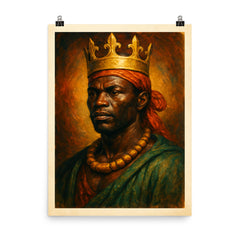 Benkos Biohó maroon king portrait poster on a plain backdrop in size 8"x10".