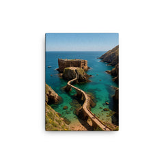 Berlengas Islands Portugal canvas print on a plain backdrop in size 12"x16".