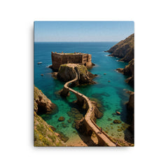 Berlengas Islands Portugal canvas print on a plain backdrop in size 16"x20".