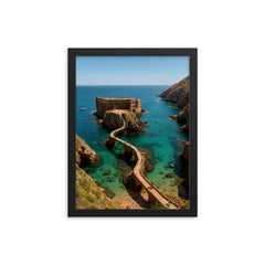 Berlengas Islands Portugal framed print on a plain backdrop in size 12"x16".
