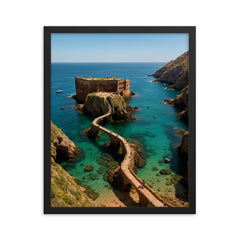 Berlengas Islands Portugal framed print on a plain backdrop in size 16"x20".