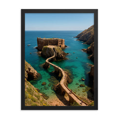 Berlengas Islands Portugal framed print on a plain backdrop in size 18"x24".