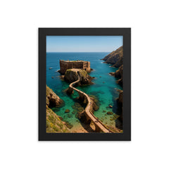 Berlengas Islands Portugal framed print on a plain backdrop in size 8"x10".