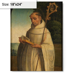 Bernard of Clairvaux metal print on a plain backdrop in size 18"x24".