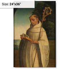 Bernard of Clairvaux metal print on a plain backdrop in size 24"x36".