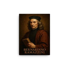 Bernardino Ramazzini canvas print on a plain backdrop in size 12"x16".