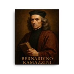 Bernardino Ramazzini canvas print on a plain backdrop in size 16"x20".