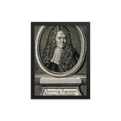 Bernardino Ramazzini framed print on a plain backdrop in size 12"x16".