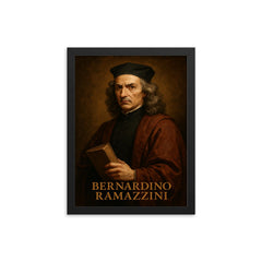Bernardino Ramazzini framed print on a plain backdrop in size 12"x16".