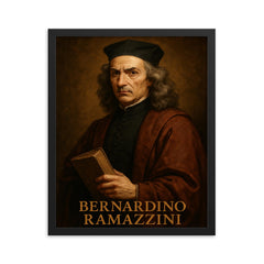 Bernardino Ramazzini framed print on a plain backdrop in size 16"x20".
