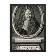 Bernardino Ramazzini framed print on a plain backdrop in size 18"x24".