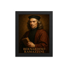 Bernardino Ramazzini framed print on a plain backdrop in size 8"x10".
