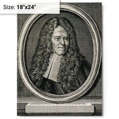 Bernardino Ramazzini metal print on a plain backdrop in size 18"x24".