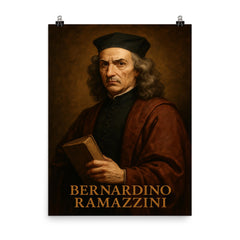 Bernardino Ramazzini poster on a plain backdrop in size 8"x10".