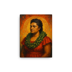 Bernice Pauahi Bishop canvas print on a plain backdrop in size 12"x16".