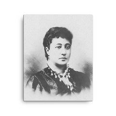 Bernice Pauahi Bishop canvas print on a plain backdrop in size 16"x20".