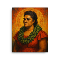 Bernice Pauahi Bishop canvas print on a plain backdrop in size 16"x20".