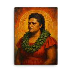 Bernice Pauahi Bishop canvas print on a plain backdrop in size 18"x24".
