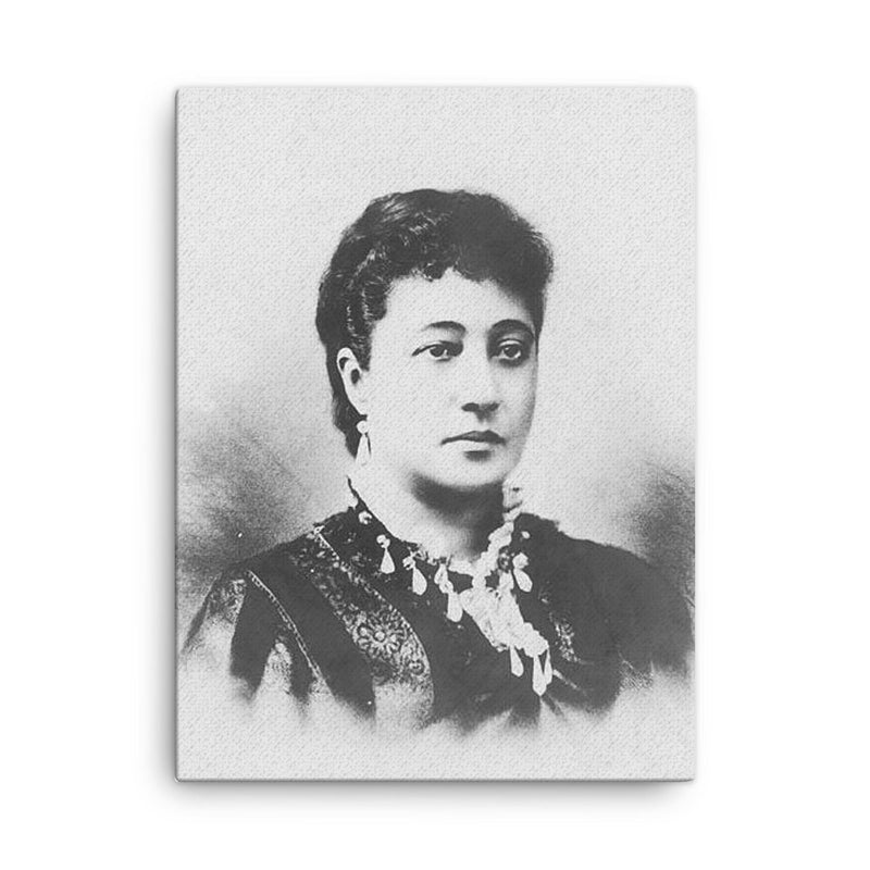Bernice Pauahi Bishop canvas print on a plain backdrop in size 18