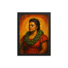 Bernice Pauahi Bishop framed print on a plain backdrop in size 12"x16".