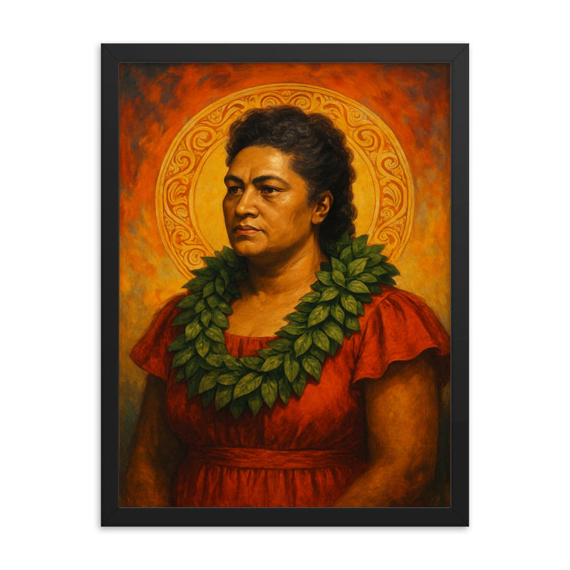 Bernice Pauahi Bishop framed print on a plain backdrop in size 18