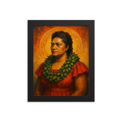 Bernice Pauahi Bishop framed print on a plain backdrop in size 8"x10".