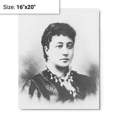 Bernice Pauahi Bishop metal print on a plain backdrop in size 16"x20".