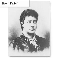 Bernice Pauahi Bishop metal print on a plain backdrop in size 18"x24".