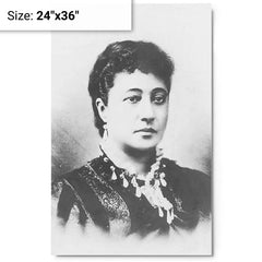 Bernice Pauahi Bishop metal print on a plain backdrop in size 24"x36".