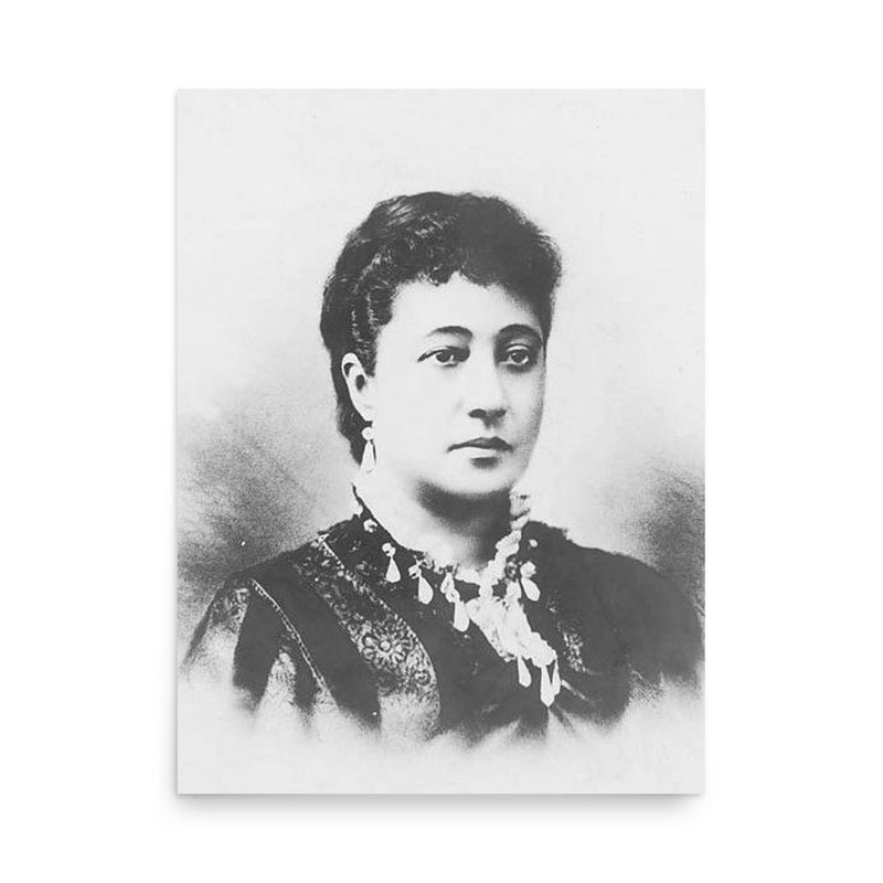 Bernice Pauahi Bishop poster on a plain backdrop in size 18