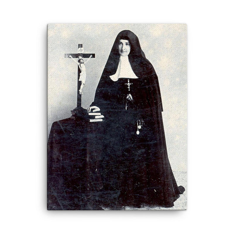 Bertilda Samper Acosta canvas print on a plain backdrop in size 18