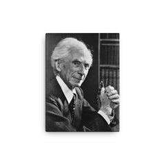 Bertrand Russell canvas print on a plain backdrop in size 12"x16".