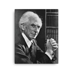Bertrand Russell canvas print on a plain backdrop in size 16"x20".