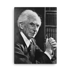 Bertrand Russell canvas print on a plain backdrop in size 18"x24".