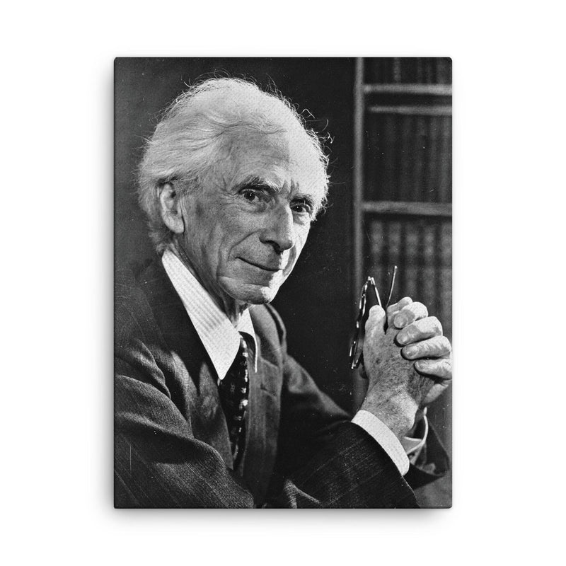 Bertrand Russell canvas print on a plain backdrop in size 18