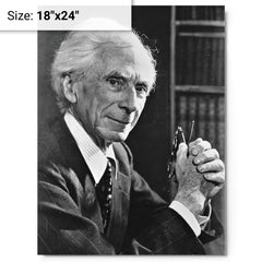 Bertrand Russell metal print on a plain backdrop in size 18"x24".