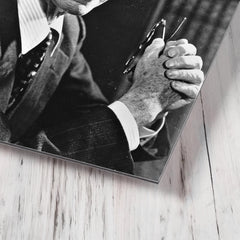 Bertrand Russell metal print mockup
