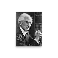 Bertrand Russell poster on a plain backdrop in size 12"x16".