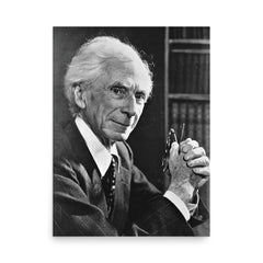 Bertrand Russell poster on a plain backdrop in size 18"x24".