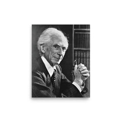 Bertrand Russell poster on a plain backdrop in size 8"x10".