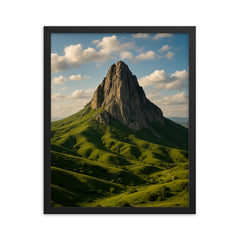 Besh Barmag Mountain Azerbaijan framed print on a plain backdrop in size 16"x20".