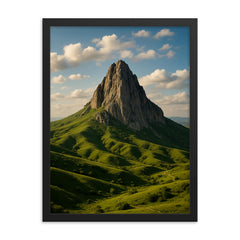 Besh Barmag Mountain Azerbaijan framed print on a plain backdrop in size 18"x24".