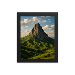 Besh Barmag Mountain Azerbaijan framed print on a plain backdrop in size 8"x10".