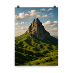 Besh Barmag Mountain Azerbaijan poster on a plain backdrop in size 8"x10".