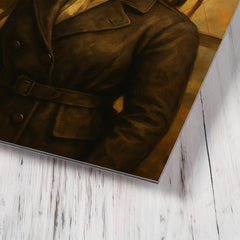Bessie Coleman before her biplane metal print mockup