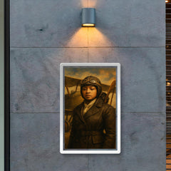 Bessie Coleman before her biplane poster 2
